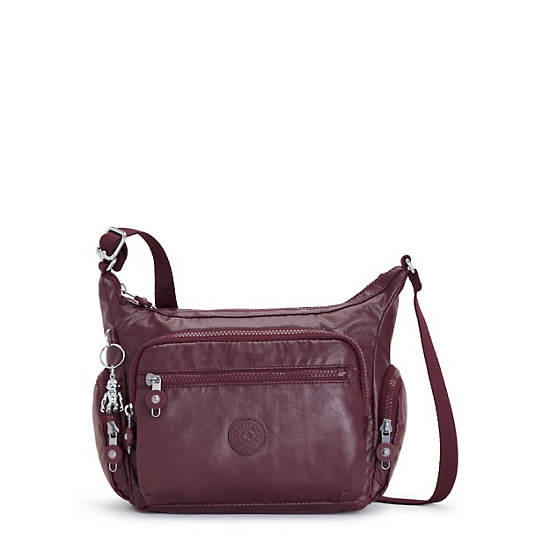 Kipling Gabbie Small Metallic Çapraz Askılı Çanta Bordo | TR 2071UZ